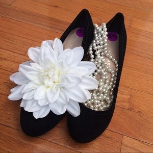 Franco Sarto Black Suede Wedge Pumps